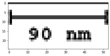 Scale on the original image. The scale is 53 pixels equals 90 nm.