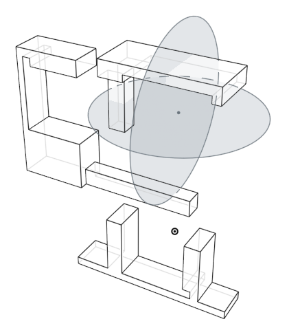 The IR sensor tilts in the y-z plane and pans in the x-y plane.